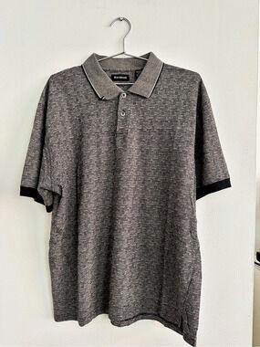 Marc Edwards Men's Cotton Polo Brown & Black Size XL